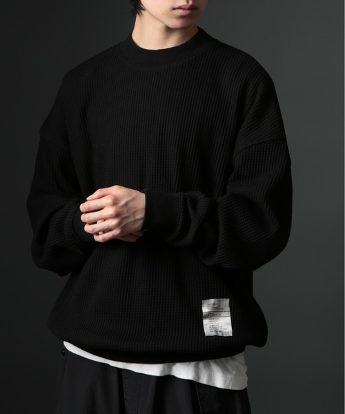 セール】【MAISON CLUB】HEAVY OZ MOCK NECK WAFFLE SWEATER ヘビー
