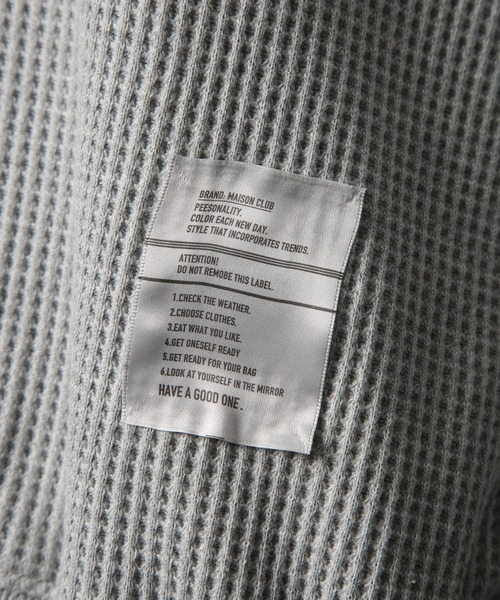 MAISON CLUB（メゾンクラブ）の「【MAISON CLUB】HEAVY OZ MOCK NECK WAFFLE SWEATER ヘビーオンスモックネックドライワッフルスウェット　/MILITARY　ミリタリー（スウェット・メンズ・ブラック/カーキ/グレー/ホワイト・M/L）」の5枚目の写真