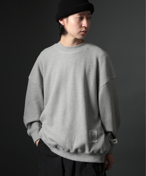 MAISON CLUB（メゾンクラブ）の「【MAISON CLUB】HEAVY OZ MOCK NECK WAFFLE SWEATER ヘビーオンスモックネックドライワッフルスウェット　/MILITARY　ミリタリー（スウェット・メンズ・ブラック/カーキ/グレー/ホワイト・M/L）」の21枚目の写真