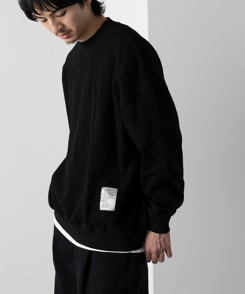 セール】【MAISON CLUB】HEAVY OZ MOCK NECK WAFFLE SWEATER ヘビー