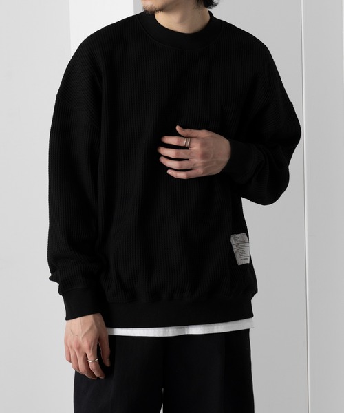 セール】【MAISON CLUB】HEAVY OZ MOCK NECK WAFFLE SWEATER ヘビー