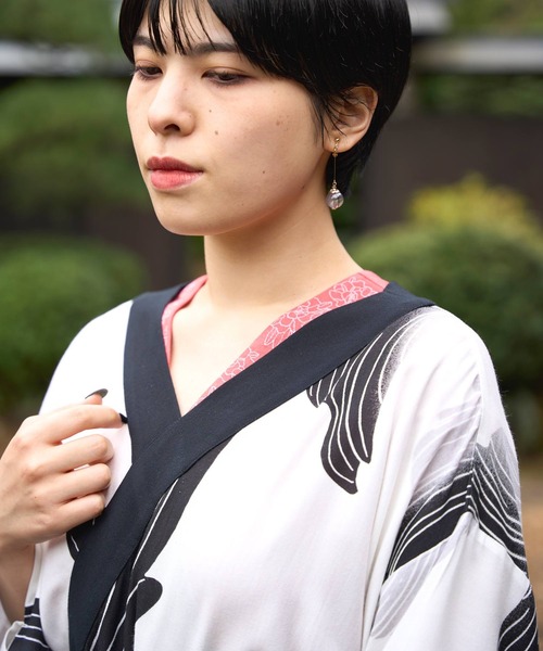 カヤ(カヤ)の「【カヤ】牡丹 襦袢インナートップス(Tシャツ/カットソー・レディース・スミクロ/グリーン系その他/ホワイト/レッド系その他/ライトパープル・FREE)」の12枚目の写真