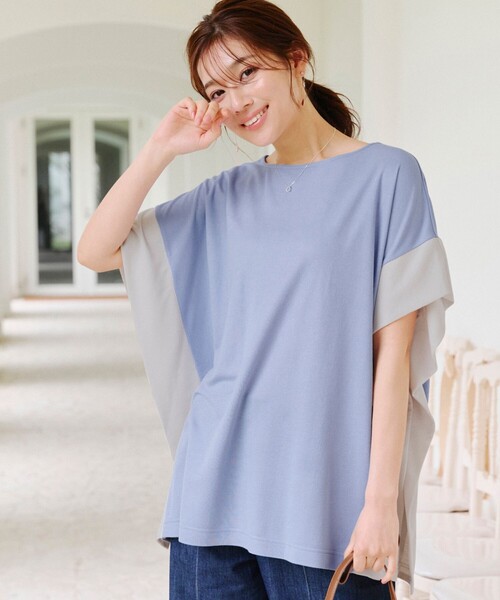 Tiaclasse(ティアクラッセ)の「配色カットソードルマントップス(Tシャツ/カットソー・レディース・ブルー系その他/ブルー系その他2/ブラック系その他・M)」の22枚目の写真