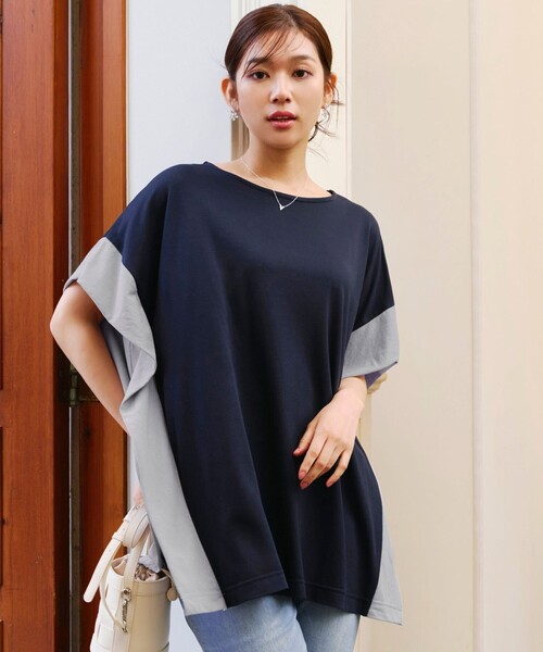 Tiaclasse(ティアクラッセ)の「配色カットソードルマントップス(Tシャツ/カットソー・レディース・ブルー系その他/ブルー系その他2/ブラック系その他・M)」の11枚目の写真