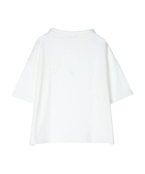CRAFT STANDARD BOUTIQUE（クラフトスタンダードブティック）の「シルケット天竺ロゴプリントボトルネック5分袖Tee（Tシャツ/カットソー・レディース・ラベンダー/オフホワイト/チャコールグレー/ブルー・FREE）」の9枚目の写真