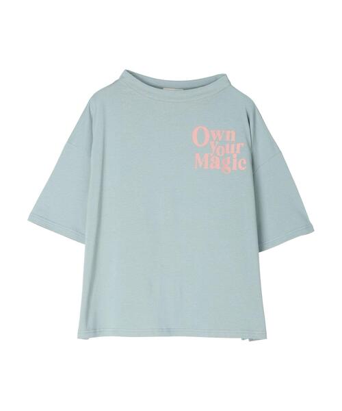CRAFT STANDARD BOUTIQUE（クラフトスタンダードブティック）の「シルケット天竺ロゴプリントボトルネック5分袖Tee（Tシャツ/カットソー・レディース・ラベンダー/オフホワイト/チャコールグレー/ブルー・FREE）」の3枚目の写真