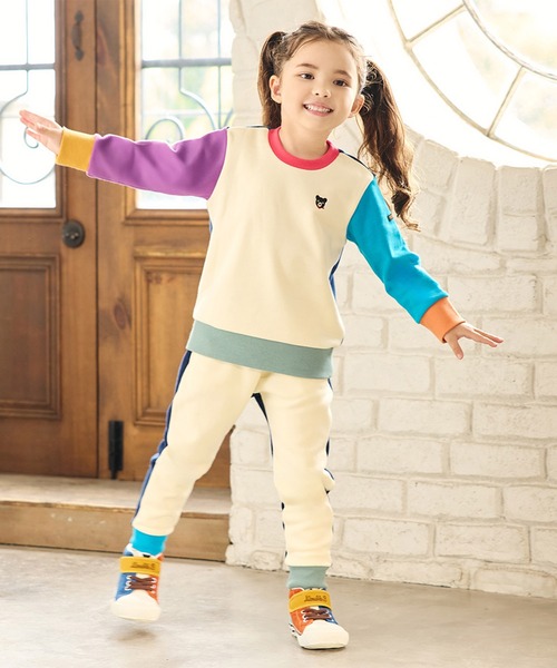 DOUBLE_B（ダブルビー）の「カラバリトレーナー（スウェット・キッズ・サーモンピンク/パープル/ブラック/マスタード/ブルー/マルチ/ダークパープル・100cm/110cm/90cm/80ｃｍ/150cm/140cm/130cm/120cm）」の7枚目の写真