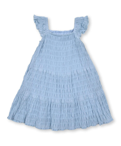 Noeil aime BeBe(ノイユエイムベベ)の「シャーリングドビーティアードワンピース(90~130cm)(ワンピース・キッズ・パープル/ブルー・90cm/110cm/100cm/120cm/130cm)」の7枚目の写真