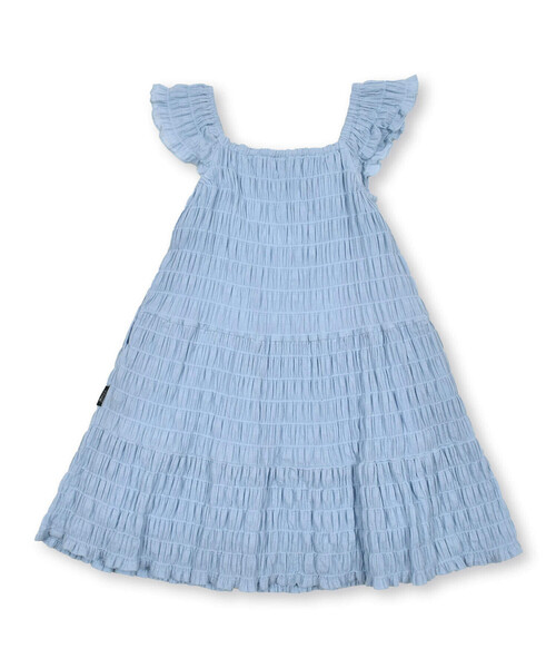 Noeil aime BeBe(ノイユエイムベベ)の「シャーリングドビーティアードワンピース(90~130cm)(ワンピース・キッズ・パープル/ブルー・90cm/110cm/100cm/120cm/130cm)」の8枚目の写真