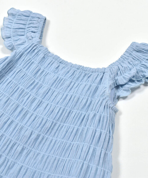 Noeil aime BeBe(ノイユエイムベベ)の「シャーリングドビーティアードワンピース(90~130cm)(ワンピース・キッズ・パープル/ブルー・90cm/110cm/100cm/120cm/130cm)」の15枚目の写真