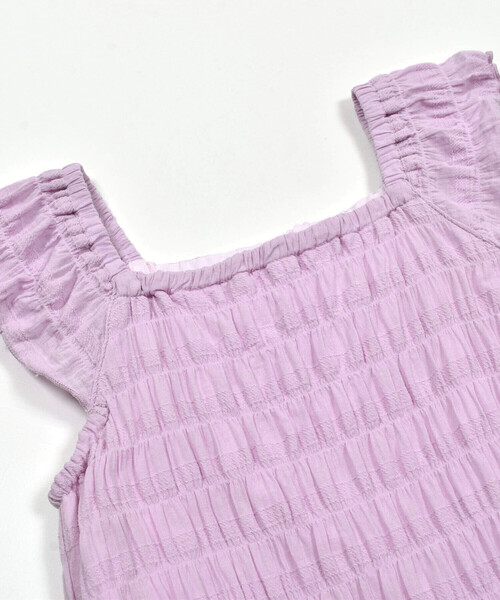 Noeil aime BeBe(ノイユエイムベベ)の「シャーリングドビーティアードワンピース(90~130cm)(ワンピース・キッズ・パープル/ブルー・90cm/110cm/100cm/120cm/130cm)」の18枚目の写真