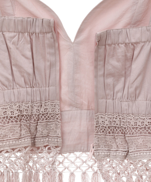 【セール】【STAR★LACE】COTTON FRINGED BUSTIER（キャミソール）｜CONVERSE TOKYO（コンバーストウキョウ）