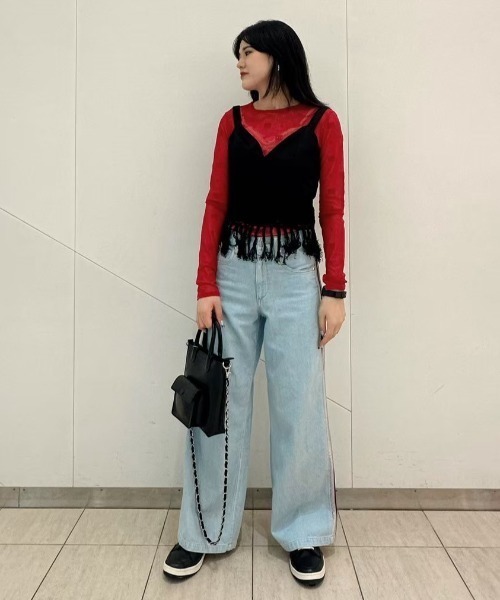 キャミソール 「STARLACE」COTTON FRINGED BUSTIER セール】【STAR☆LACE】COTTON FRINGED BUSTIER（キャミソール
