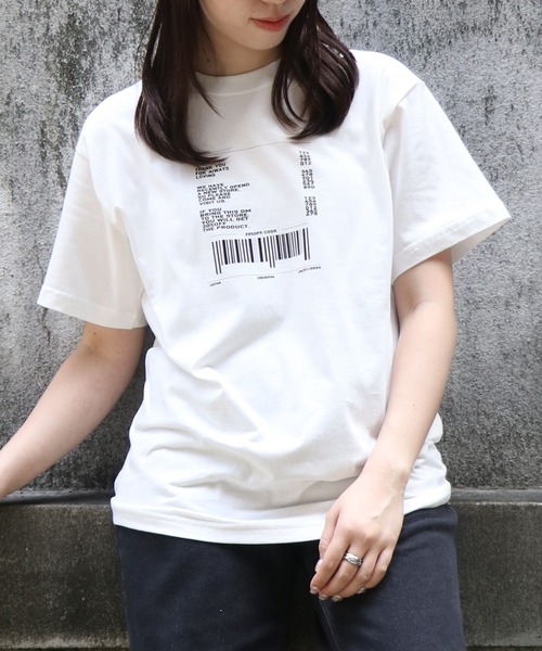 UNIT CHEST(ユニットチェスト)の「【UNIT CHEST】unique unisex T-shirt OIF designer eggs コラボT receipt by Suzuno Nakamura(Tシャツ/カットソー・メンズ・ホワイト/ブラック・S/L/M)」の1枚目の写真