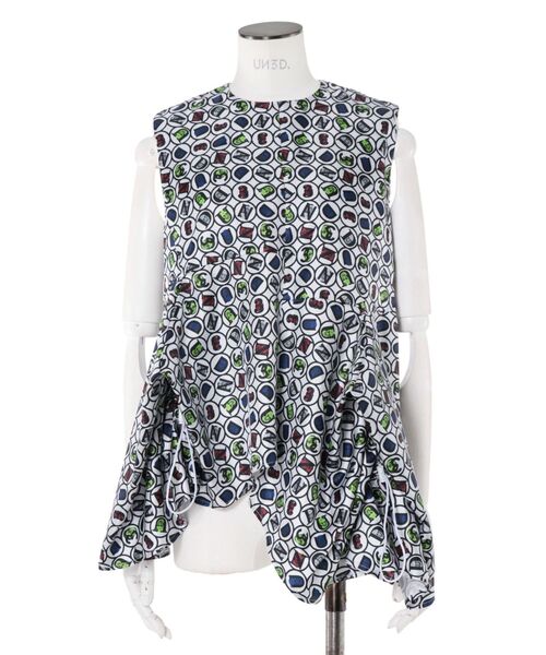 シャツ+ブラウス(半袖+袖なし) UN3D.  TUCK GATHER SLEEVELES TOP UN3D.（アンスリード）の「【COOKIE!コラボ】TUCK GATHER SLEEVELES