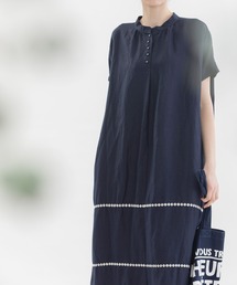 【nop de nod】リネンレーヨンライン刺繍2wayワンピース SUMMER SALE】リネンレーヨンライン刺繍2wayワンピース | COO ONLINE