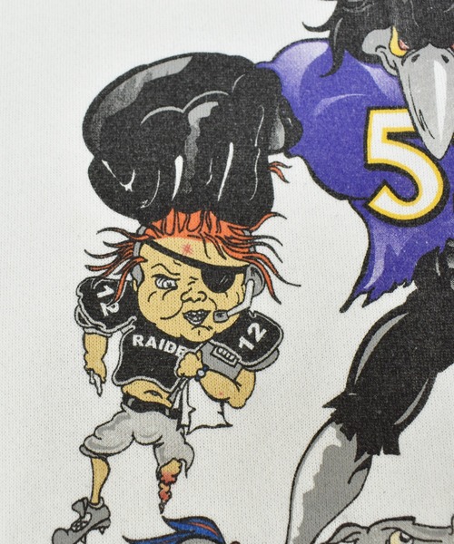NBA/NFL/NHL/MLB(エヌビーエーエヌエフエルエヌエイチエルエムエルビー)の「【ヴィンテージ古着】00's Baltimore Ravens / ボルチモア・レイブンズ RAY LEWS プリント スウェット USA製(スウェット・メンズ・ホワイト・LARGE)」の6枚目の写真