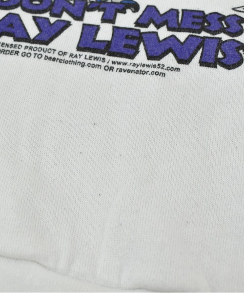 NBA/NFL/NHL/MLB(エヌビーエーエヌエフエルエヌエイチエルエムエルビー)の「【ヴィンテージ古着】00's Baltimore Ravens / ボルチモア・レイブンズ RAY LEWS プリント スウェット USA製(スウェット・メンズ・ホワイト・LARGE)」の8枚目の写真