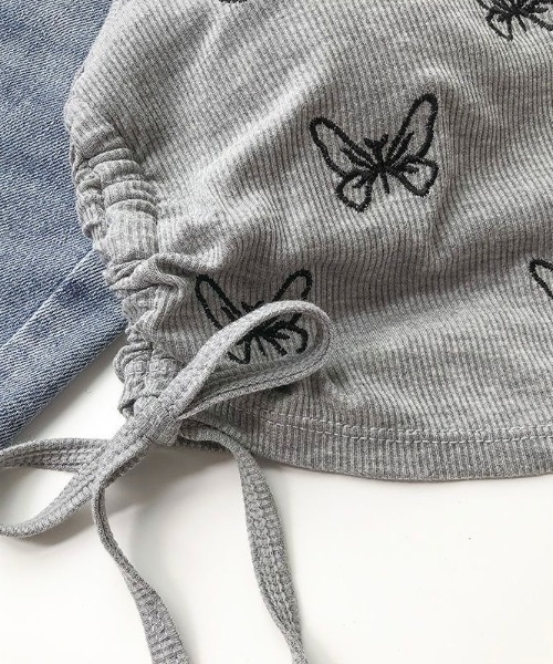 LADY LIKE(レディライク)の「バタフライ刺繍ショート丈カップ付きキャミソール(キャミソール・レディース・グレー/ブラック/ホワイト・M)」の21枚目の写真