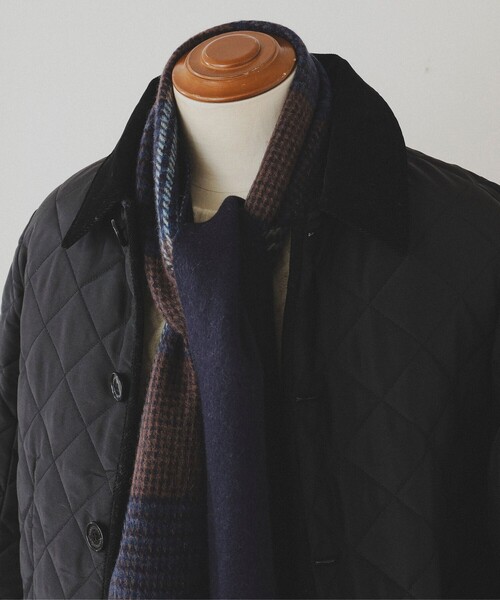 BEAMS(ビームス)の「千鳥 ブロックチェック マフラー(マフラー・メンズ・ブラック/ブラウン/ネイビー・ONE SIZE)」の7枚目の写真
