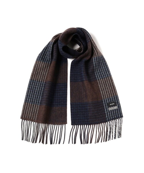 BEAMS(ビームス)の「千鳥 ブロックチェック マフラー(マフラー・メンズ・ブラック/ブラウン/ネイビー・ONE SIZE)」の17枚目の写真