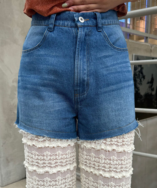 CIAOPANIC（チャオパニック）の「レースドッキングデニムフレアパンツ（その他パンツ・レディース・インディゴブルー・MEDIUM/SMALL/X-SMALL）」の18枚目の写真