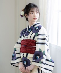 浴衣　朝顔+兵児帯itomi 露草色セット 1PU4YWy5fbRXyuIYT6ncfLx2QFmmX5