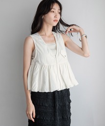 LOWRYS FARM | シャイニーペプラムベスト  129263(ベスト)