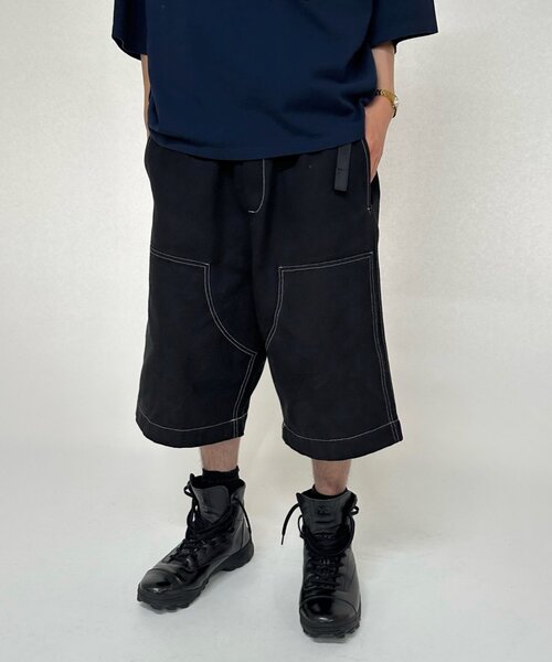 WHO'S WHO gallery（フーズフーギャラリー）の「【KOOKY'N/クーキー】BRONXダブルニーワイドハーフパンツ（その他パンツ・レディース・インディゴブルー/ブラック/ブラック系その他/カーキ・FREE）」の14枚目の写真