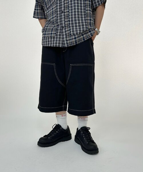 WHO'S WHO gallery（フーズフーギャラリー）の「【KOOKY'N/クーキー】BRONXダブルニーワイドハーフパンツ（その他パンツ・レディース・インディゴブルー/ブラック/ブラック系その他/カーキ・FREE）」の15枚目の写真