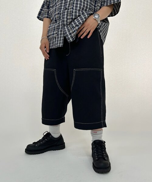 WHO'S WHO gallery（フーズフーギャラリー）の「【KOOKY'N/クーキー】BRONXダブルニーワイドハーフパンツ（その他パンツ・レディース・インディゴブルー/ブラック/ブラック系その他/カーキ・FREE）」の18枚目の写真