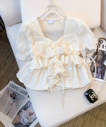 frunco | ドローストリングドットブラウス(シャツ/ブラウス)