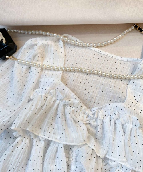 frunco（フランコ）の「ドローストリングドットブラウス（シャツ/ブラウス・レディース・アイボリー/ホワイト/グリーン・MEDIUM）」の11枚目の写真