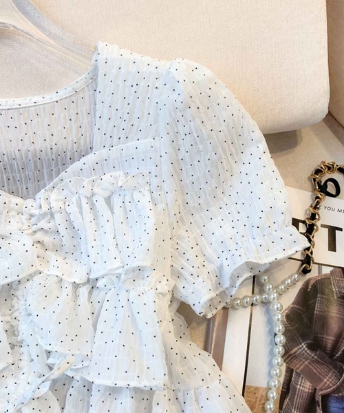 frunco（フランコ）の「ドローストリングドットブラウス（シャツ/ブラウス・レディース・アイボリー/ホワイト/グリーン・MEDIUM）」の12枚目の写真