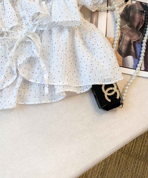 frunco（フランコ）の「ドローストリングドットブラウス（シャツ/ブラウス・レディース・アイボリー/ホワイト/グリーン・MEDIUM）」の14枚目の写真