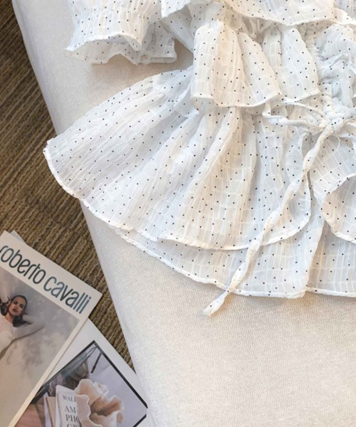 frunco（フランコ）の「ドローストリングドットブラウス（シャツ/ブラウス・レディース・アイボリー/ホワイト/グリーン・MEDIUM）」の15枚目の写真