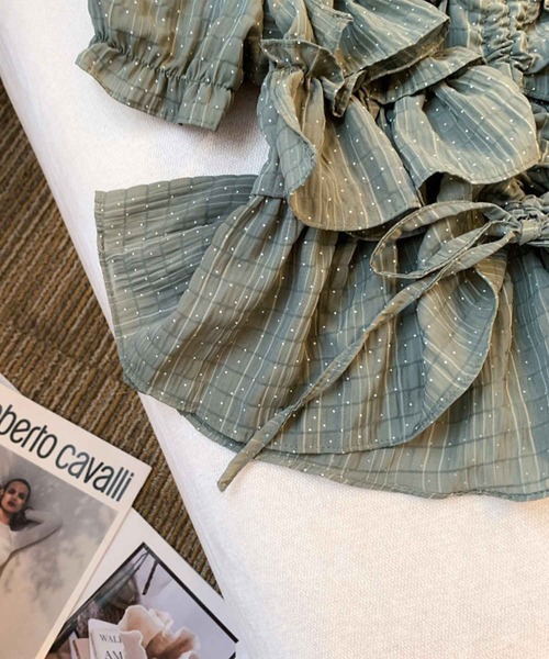 frunco（フランコ）の「ドローストリングドットブラウス（シャツ/ブラウス・レディース・アイボリー/ホワイト/グリーン・MEDIUM）」の22枚目の写真