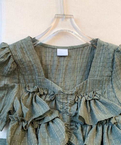 frunco（フランコ）の「ドローストリングドットブラウス（シャツ/ブラウス・レディース・アイボリー/ホワイト/グリーン・MEDIUM）」の18枚目の写真