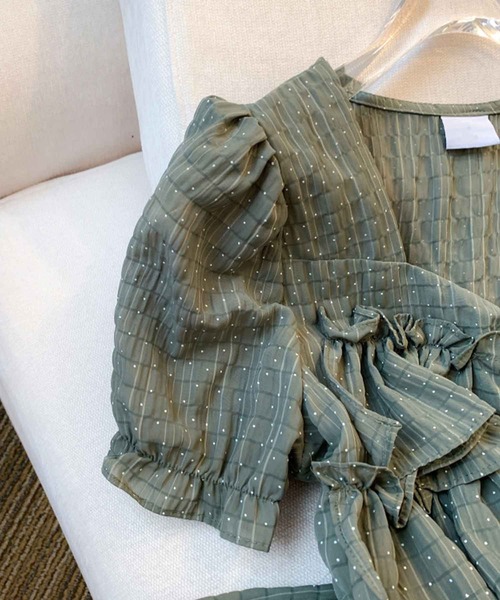 frunco（フランコ）の「ドローストリングドットブラウス（シャツ/ブラウス・レディース・アイボリー/ホワイト/グリーン・MEDIUM）」の21枚目の写真