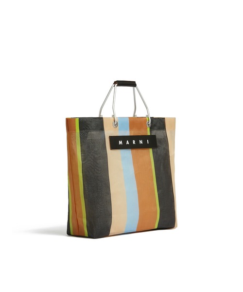 MARNI MARKET（マルニマーケット）の「ストライプバッグ（トートバッグ・レディース・マルチブラウン・FREE）」の2枚目の写真