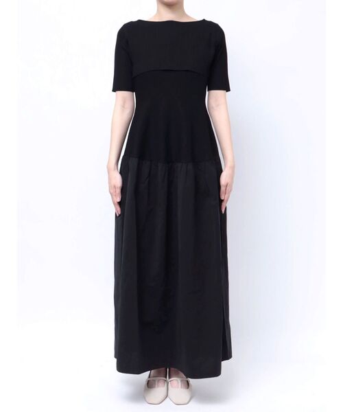 LAGUNAMOON(ラグナムーン)の「ドッキングフォルムレイヤードニットワンピース(ワンピース・レディース・カーキ/ブラック・MEDIUM/SMALL)」の13枚目の写真