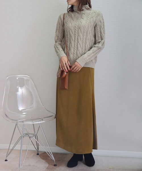 libelle more（リベル モア）の「ワッシャーサテン　Aラインフレアスカート（スカート・レディース・ブラック/オリーブ/ブルー/キナリ・M/L）」の17枚目の写真