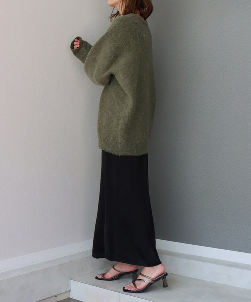 libelle more（リベル モア）の「ワッシャーサテン　Aラインフレアスカート（スカート・レディース・ブラック/オリーブ/ブルー/キナリ・M/L）」の13枚目の写真