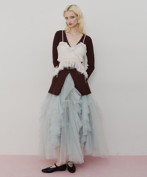 ラベルエチュード　MIXニットツイードビスチェ MIXニットツイードビスチェ（ベスト）｜LA BELLE ETUDE（ラベル