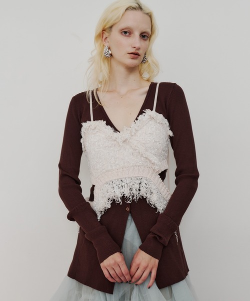 MIXニットツイードビスチェ（ベスト）｜LA BELLE ETUDE（ラベル