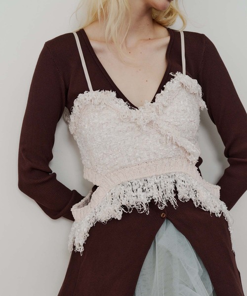 LA BELLE ETUDE ラベルエチュード　MIXニットツイードビスチェ MIXニットツイードビスチェ（ベスト）｜LA BELLE ETUDE（ラベル