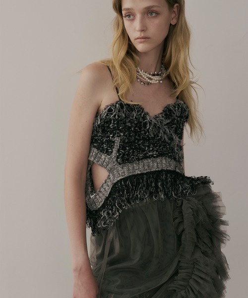 MIXニットツイードビスチェ（ベスト）｜LA BELLE ETUDE（ラベル