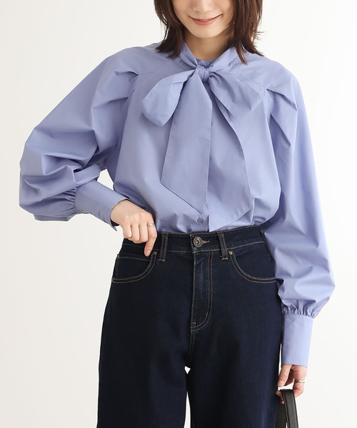 『リボンタイ付きラグランブラウス』（シャツ/ブラウス）｜n'OrLABEL（ノアールレーベル）
