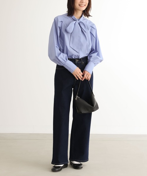 n'OrLABEL（ノアールレーベル）の「『リボンタイ付きラグランブラウス』（シャツ/ブラウス・レディース・ライトブルー/チェック・2/1）」の9枚目の写真