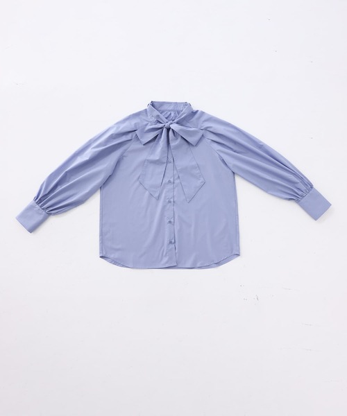n'OrLABEL（ノアールレーベル）の「『リボンタイ付きラグランブラウス』（シャツ/ブラウス・レディース・ライトブルー/チェック・2/1）」の14枚目の写真
